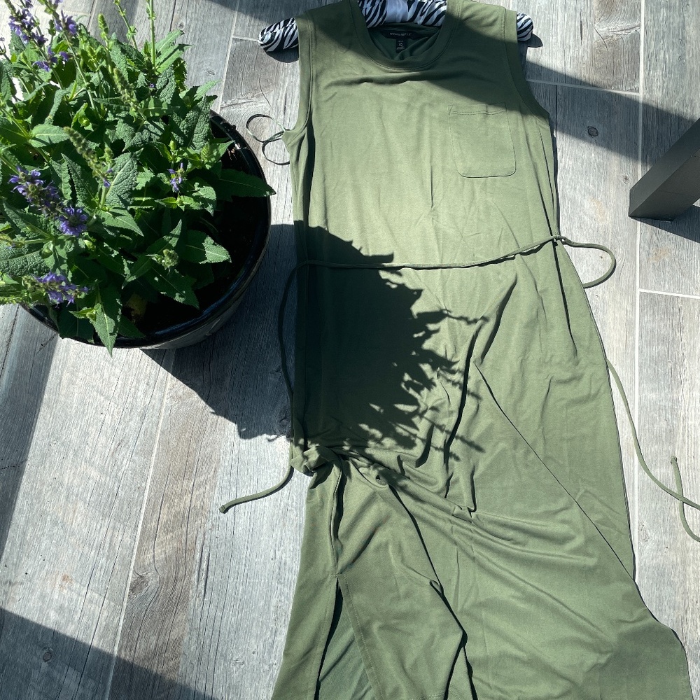 Banana Republic Green Ribbed Tank Dress - Size XS Petite